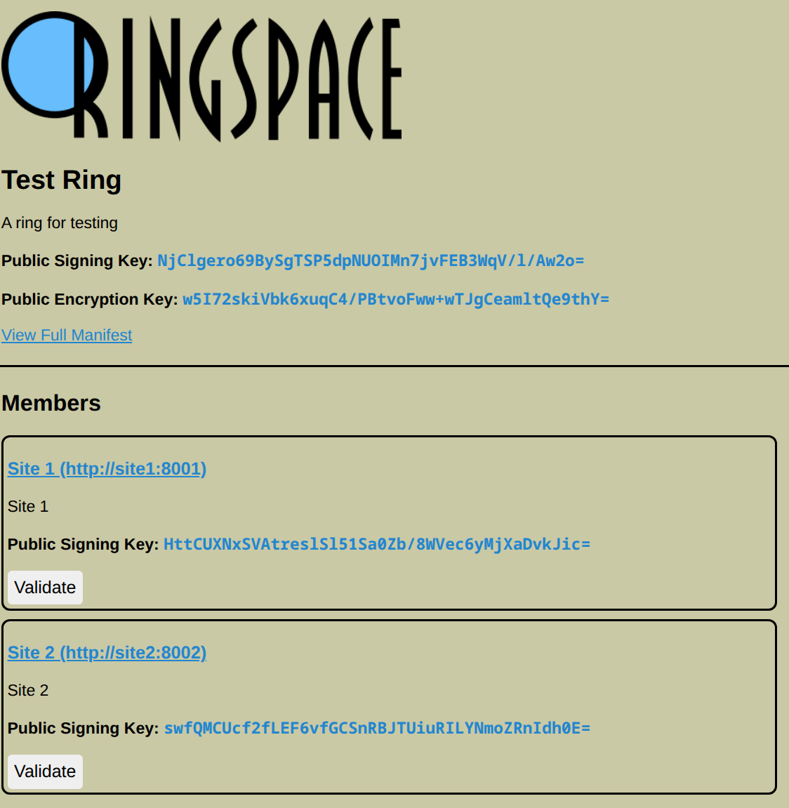 Ringspace Homepage